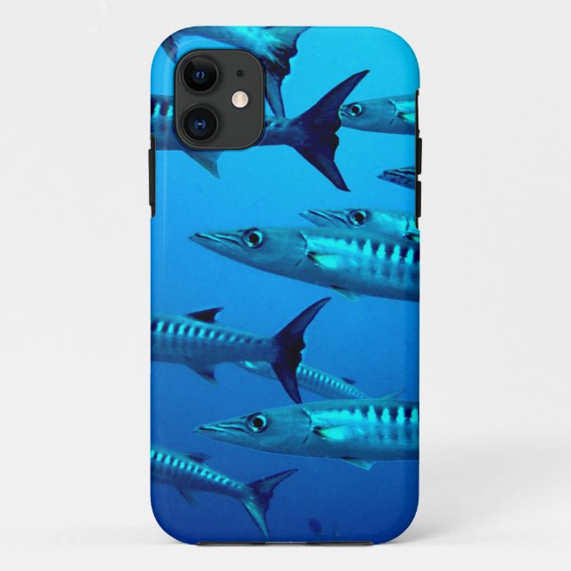 barracuda dive deep sea ocean water tropical wave Case-Mate iPhone case (Back)