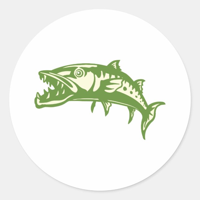 Barracuda Fish #4 Classic Round Sticker (Front)