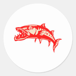 Barracuda Fish #6 Classic Round Sticker