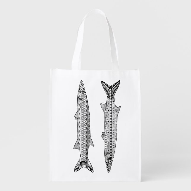 Barracuda Fish Adult Coloring Bag (Front)