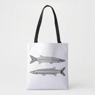 Barracuda Fish Adult Coloring Full Tote Bag