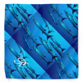 Barracuda Fish Dive Deep Ocean Water hair wrap Bandana