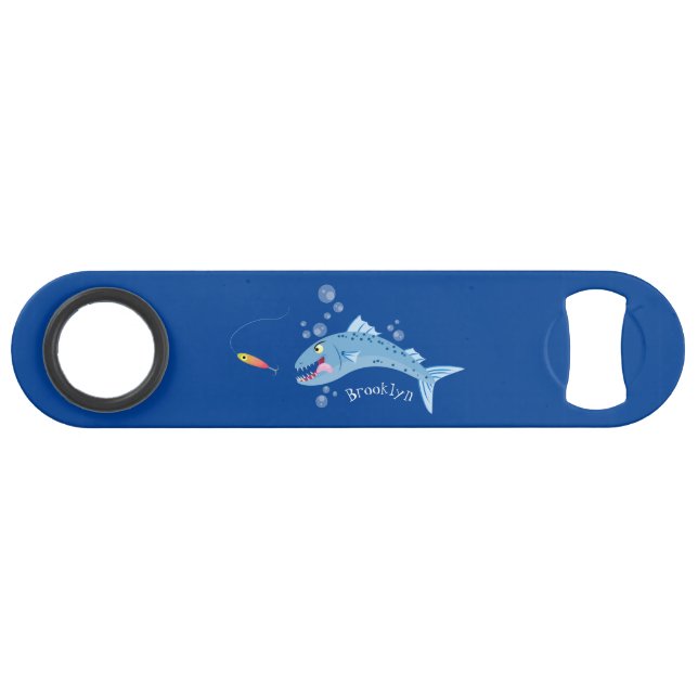 Barracuda fish hungry fishing cartoon illustration bar key (Front (Horizontal))