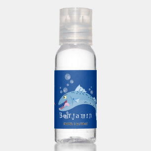 Barracuda fish hungry fishing cartoon illustration hand sanitizer
