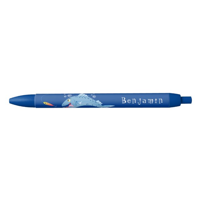 Barracuda fish hungry fishing cartoon illustration pen (Front)