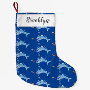 Barracuda fish hungry fishing cartoon illustration small christmas stocking