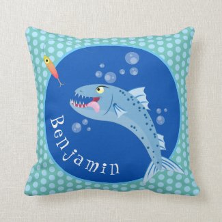Barracuda fish hungry fishing cartoon illustration