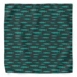 Barracuda Fish Pattern Blue Bandana