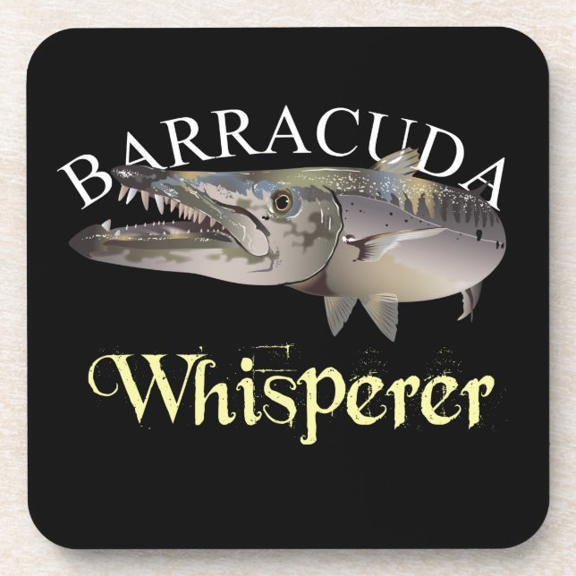 Barracuda Whisperer Dark Colored Beverage Coaster (Front)