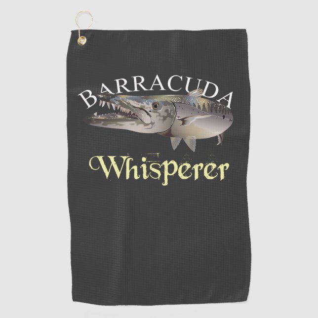 Barracuda Whisperer Dark Colored Fishing Towel (Front)