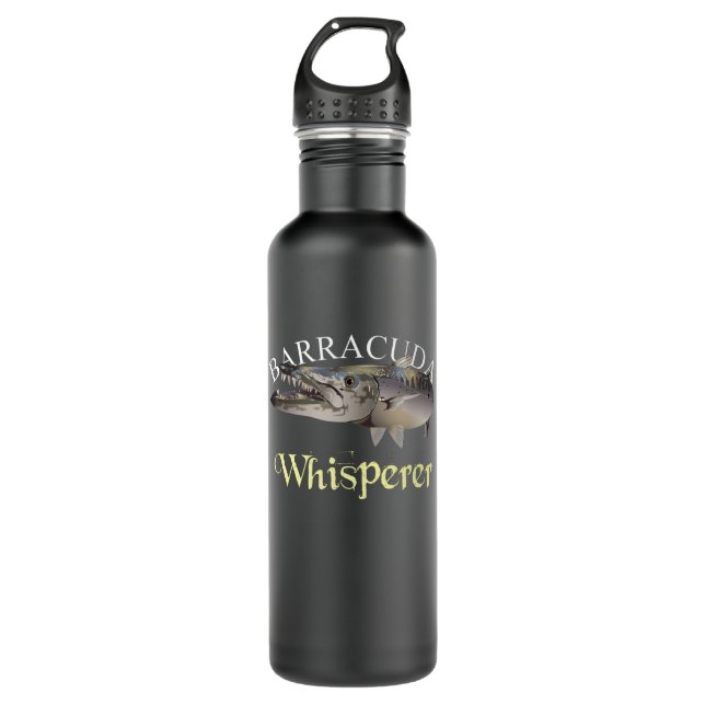 Barracuda Whisperer Dark  Stainless Steel Water Bottle (Front)