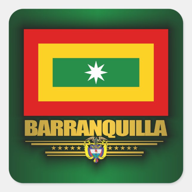Barranquilla Flag Square Sticker (Front)