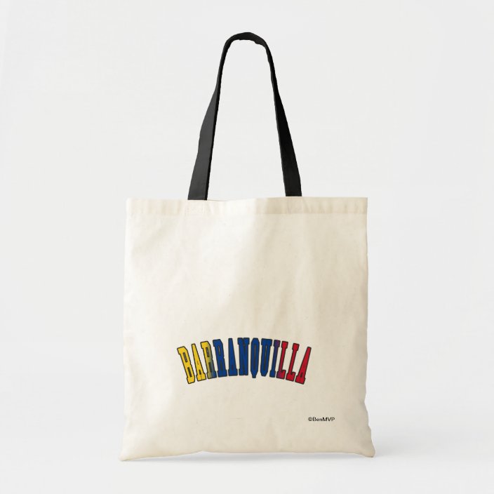 Barranquilla in Colombia National Flag Colors Canvas Bag