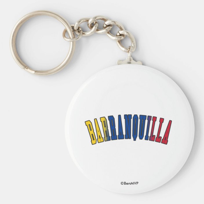 Barranquilla in Colombia National Flag Colors Key Chain