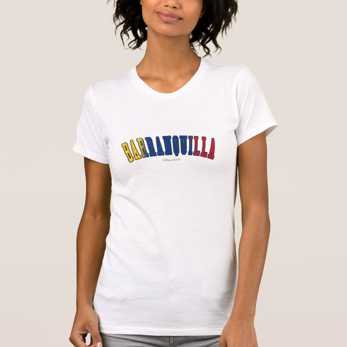 Barranquilla in Colombia National Flag Colors Tshirt