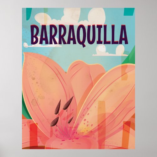 Barraquilla Colombia Vintage Travel Poster