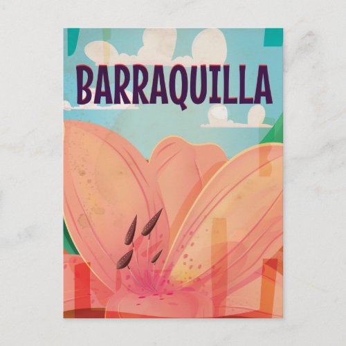 Barraquilla Colombia Vintage Travel Poster Postcard