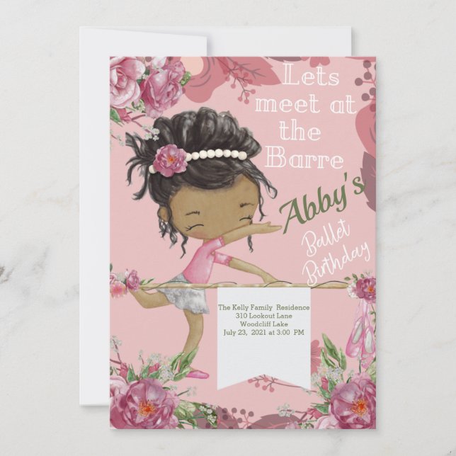 Barre Different Birthday Invitation Card (Front)