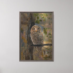"Barred Owl" 12"x18" [brighter/smaller] Canvas Print
