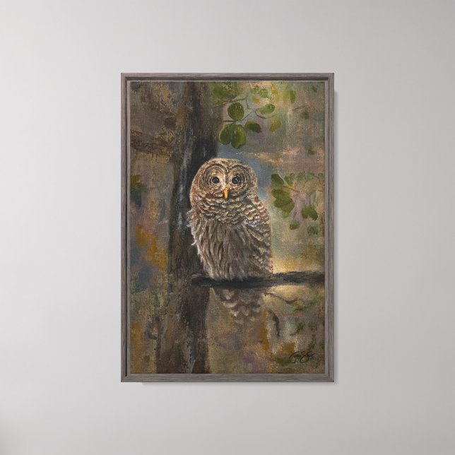 "Barred Owl" 12"x18" [brighter/smaller] Canvas Print (Front)