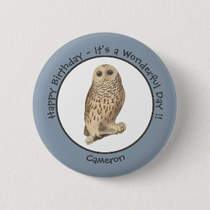 Barred Owl - Birthday or Other Party Themed Event Button