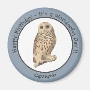 Barred Owl - Birthday or Other Party Themed Event Magnet