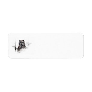 Barred Owl Double Exposure Label