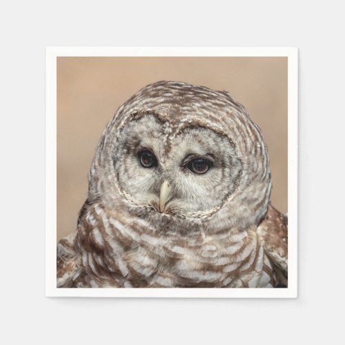 Barred Owl in flight Paper Napkins