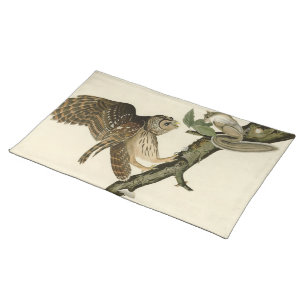 Barred Owl, John James Audubon's Birds of America Cloth Placemat