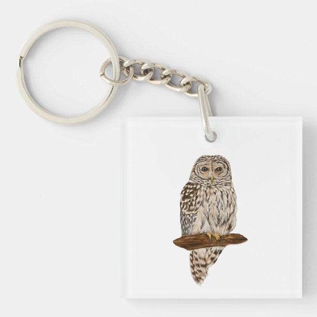 Barred Owl Keychain (Front)