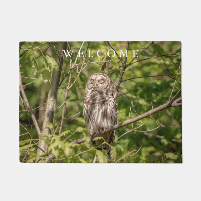 Barred Owl of the Hudson Valley Doormat (Front)