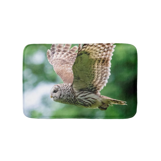 Barred Owl of the Hudson Valley – Nature & Wildlif Bathroom Mat (Front)