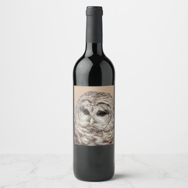 Barred Owl of the Hudson Valley – Nature & Wildlif Wine Label (Front)