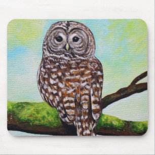 Barred Owl Painting Mouse Pad