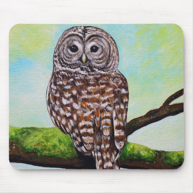 Barred Owl Painting Mouse Pad (Front)