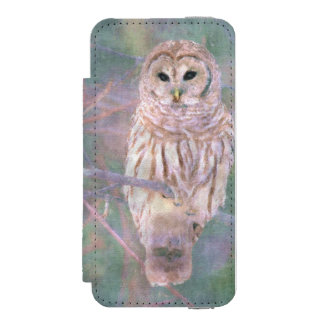 Barred Owl Pastel Digital Oilpainting Wallet Case For iPhone SE/5/5s