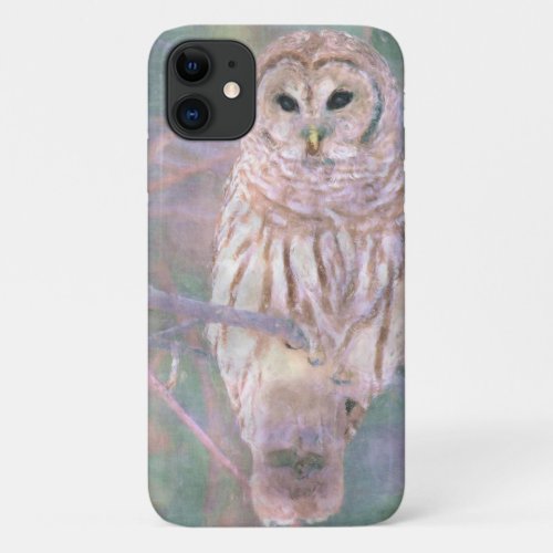 Barred Owl Pastel Oilpainting iPhone 11 Case