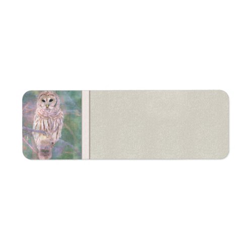 Barred Owl Pastel Oilpainting Label