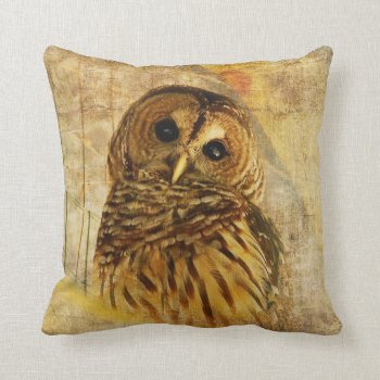 Barred Owl Pillow By Lois Bryan by LoisBryan at Zazzle