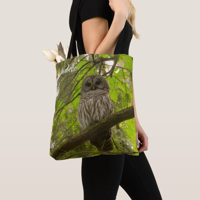Barred Owl Tote Bag (Close Up)