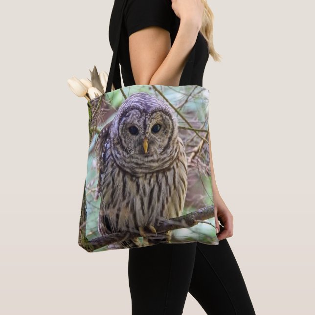 Barred Owl Tote Bag (Close Up)