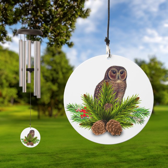 Barred Owl Wind Chime Wind Chime (Outdoor)
