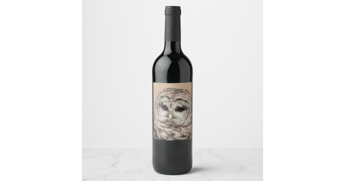 Barred Owl Wine Label Zazzle