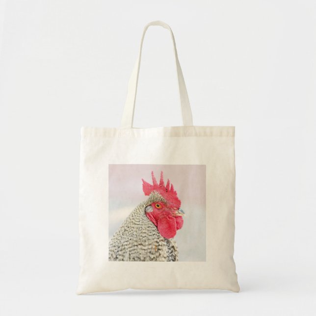 Barred Plymouth Rock Chicken Tote Bag (Front)