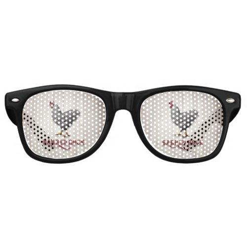 Barred Rock Chicken Retro Sunglasses