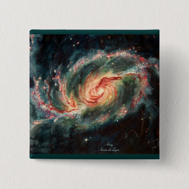Barred Spiral Galaxy Button (Front)