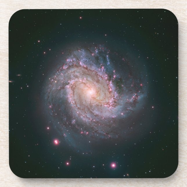 Barred Spiral Galaxy Messier 83. 2 Beverage Coaster (Front)