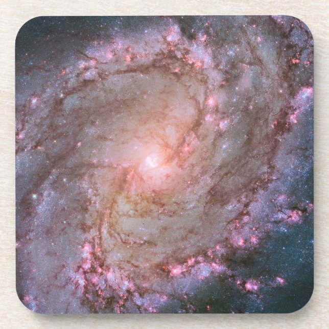 Barred Spiral Galaxy Messier 83. Beverage Coaster (Front)