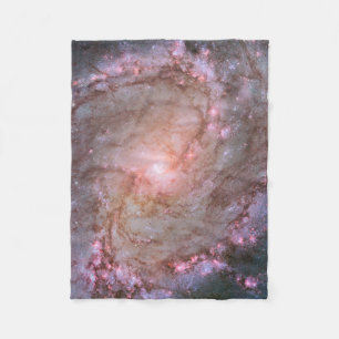 Barred Spiral Galaxy Messier 83. Fleece Blanket