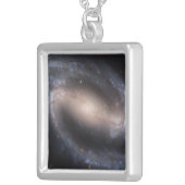 Barred Spiral Galaxy NGC 1300 Silver Plated Necklace (Front Right)